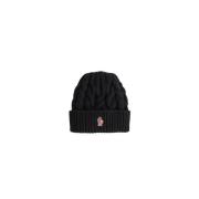 Moncler Svart ull beanie mössa Blue, Herr