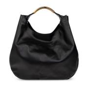 Moschino Läder shopper väska Black, Dam