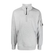 C.P. Company Grå Melange Diagonal Raised Fleece Sweatshirt Gray, Herr