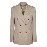 Golden Goose Dubbelknäppt ullblazer jacka Beige, Dam