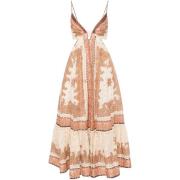 Zimmermann Beige V-ringad Klänning Mode Multicolor, Dam