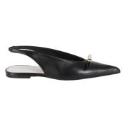 Lanvin Platta Slingback Båge Sandaler Black, Dam