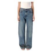 Haikure Oil Blue Wide Leg Denim Jeans Blue, Dam