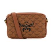 MCM Canvas Crossbody Väska med Himmel Print Brown, Dam