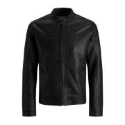 Jack & Jones Svart Eco-Läder Polyamid Herrjacka Black, Herr