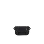 Valentino Garavani Studded Läder Messenger Axelväska Black, Herr