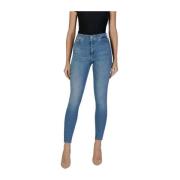 Tommy Jeans Blå Bomullsblandning Stretch Jeans Blue, Dam