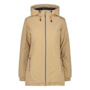 CMP Lång FIX Hood Jacka Beige, Dam