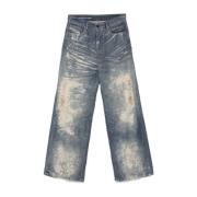 Diesel Blå Denim Distressed Byxor Blue, Dam