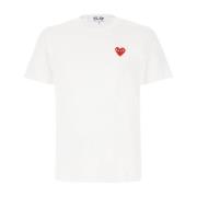 Comme des Garçons Play Avslappnad Bomull T-shirt för Män White, Herr