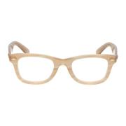 Ray-Ban Fyrkantig ram glasögon Beige, Unisex