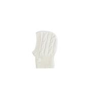 Moncler Vit Ull Balaclava Broderad Logotyp White, Unisex