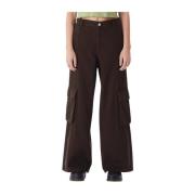 Obey Cargo Denim Byxor i Brun Brown, Dam