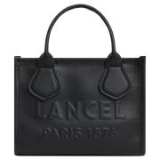 Lancel Svart Läder Axelväska Dragkedja Black, Dam