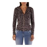 MET Leopardmönstrad Hoodie - Casual & Chic Multicolor, Dam