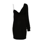 Dsquared2 Svart Cowl Neck Långärmad Klänning Black, Dam