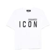 Dsquared2 Vit Icon Print Crew Neck T-shirt White, Dam