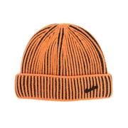 Borsalino Räfflad stickad bomull-kashmir hatt Orange, Herr