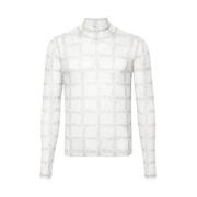 JW Anderson Mesh Logo Print Sweater White, Herr