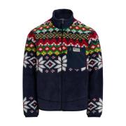 Ralph Lauren Marinblå Fair Isle fleecefilt Multicolor, Herr