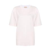 Marni Ljusrosa Vit Bomull T-shirt Pink, Dam