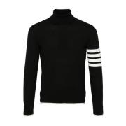 Thom Browne 4 Bar Turtle Neck Sweater Black, Herr