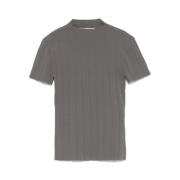 Remain Birger Christensen Mock Neck Kortärmad T-shirt Gray, Dam