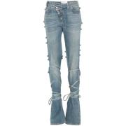 Alexander McQueen Ljusblå Denim Jeans med Remdetaljer Blue, Dam