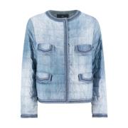 Ermanno Scervino Vintage Wash Luminous Profil Jacka Blue, Dam