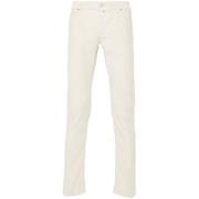 Jacob Cohën Kräm Vit Corduroy Jeans Broderad Logotyp White, Herr