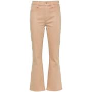 7 For All Mankind Beige Coated Bomullsblandning Flared Jeans Beige, Da...