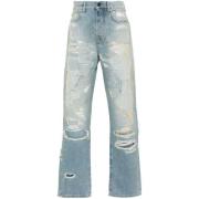 Amiri Ljusblå Sliten Denim Jeans Blue, Herr