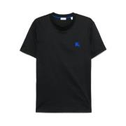 Burberry Svart Crew Neck Broderad Logga T-shirt Black, Herr