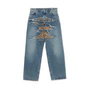 Y/Project Blå Denim Wide Leg Jeans Blue, Herr