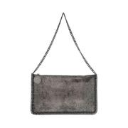 Stella McCartney Metallic Finish Chain-Link Axelväska Gray, Dam