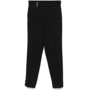 Peserico Svarta ullblandade cropped byxor Black, Dam