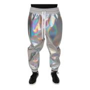 Dolce & Gabbana Iridescent Logo Jogger Sweatpants Gray, Herr