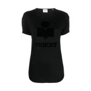 Isabel Marant Étoile Svart Koldi Logo T-shirt Black, Dam