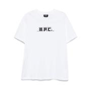 A.p.c. Ormtryck Bomull T-shirt White, Herr