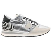 Philippe Model Zebra Silver Låg Topp Sneakers Multicolor, Dam