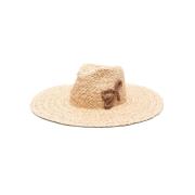 Ruslan Baginskiy Stro Wide Brim Hat med Logo Beige, Dam