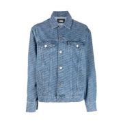 Karl Lagerfeld Logo-Print Denimjacka Blue, Dam