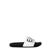 Emporio Armani EA7 Svarta och vita polyeten sandaler White, Dam