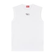 Diesel Vit Tanktop med Silver Logo White, Herr