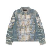 Who Decides War Blå Denim Patchwork Jacka Blue, Herr