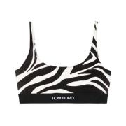 Tom Ford Svart Ärmlös Logotyp Underband Underkläder Black, Dam