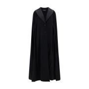 Dolce & Gabbana Geometrisk Cape-stil Ullrock Black, Dam