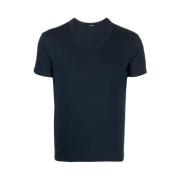 Tom Ford Navy Blue V-Neck Jersey T-shirt Blue, Herr