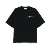 Off White Svart Logo Print Crew Neck T-shirt Black, Herr