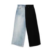 Vetements Kontrastpanel Wide Leg Jeans Multicolor, Herr